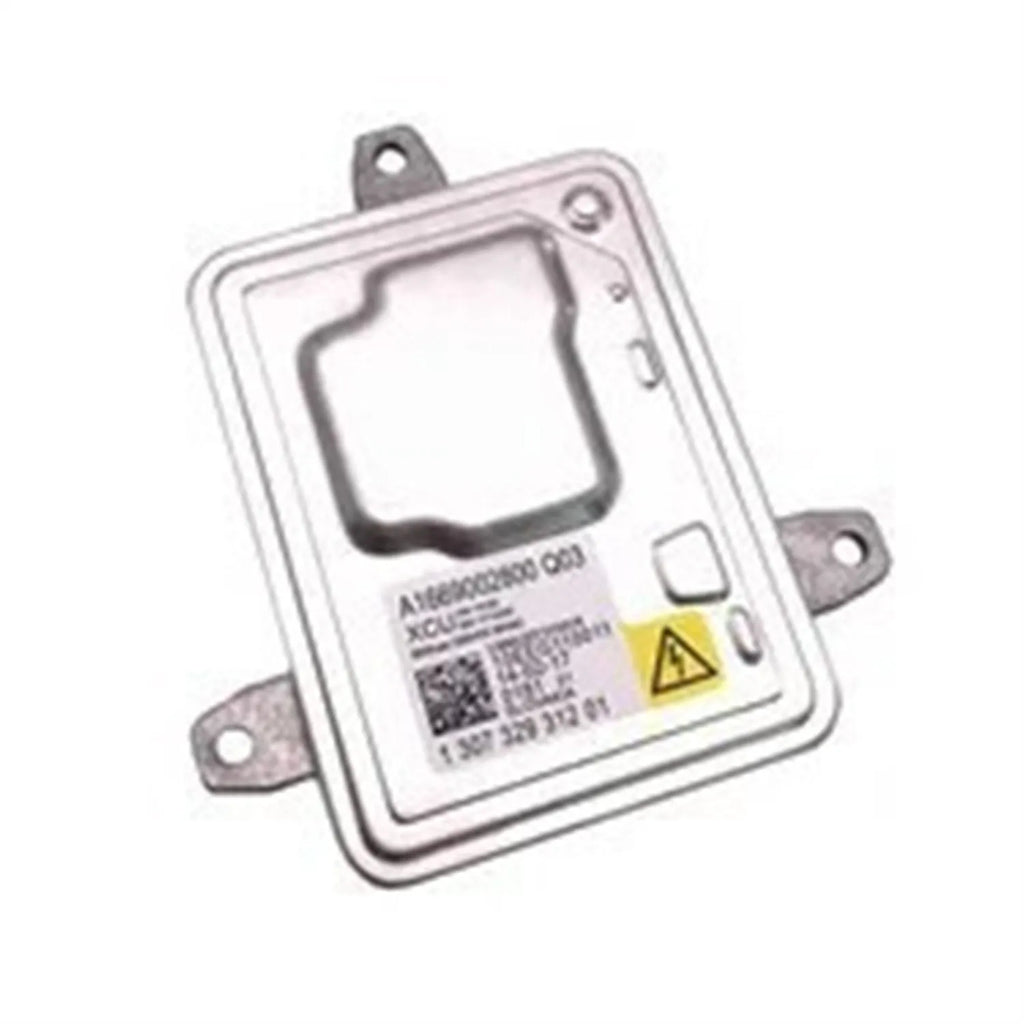 A silver metal headlight ballast unit with dimensions 14cm by 11cm by 4.5cm for HID and xenon headlamp systems.