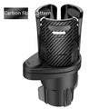 Car cup holder modification insert with carbon fibre finish for vehicle centre console drink storage