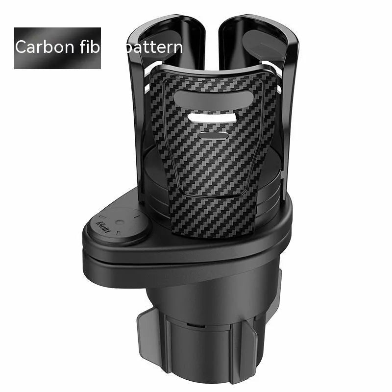 Car cup holder modification insert with carbon fibre finish for vehicle centre console drink storage