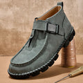 Handmade stitching casual flat bottom slip-on shoes in black, green or brown colours
