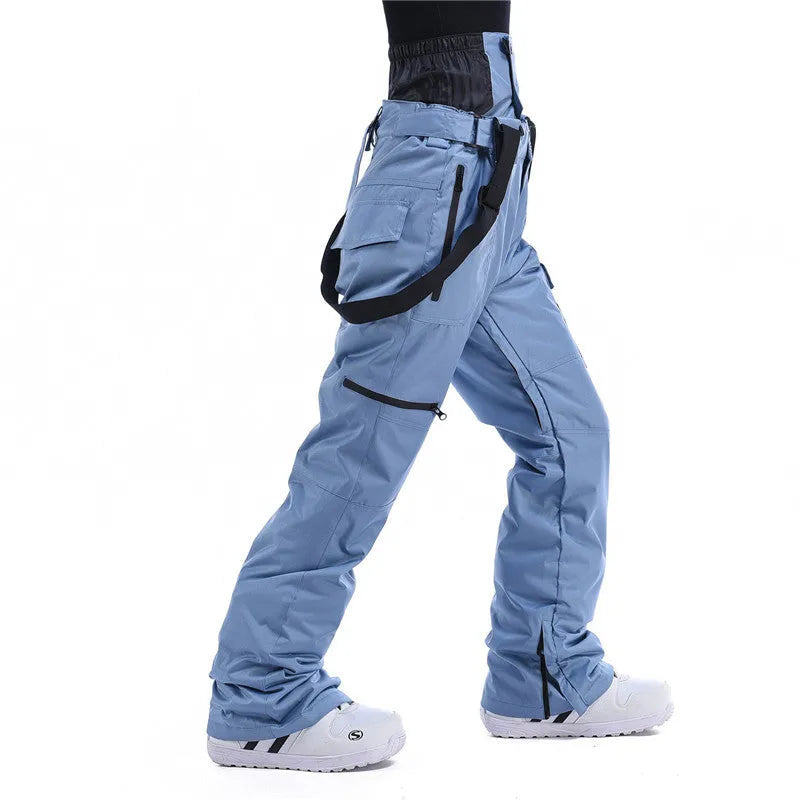 Men's loose-fit long-sleeve cotton t-shirt in smoke blue with drop shoulder sleeves