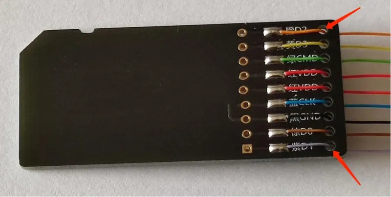 EMMC read/write tool with SD card PCB port for car audio maintenance