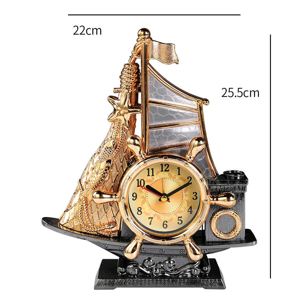 Creative gold or silver alarm clock for bedroom décor with plastic construction