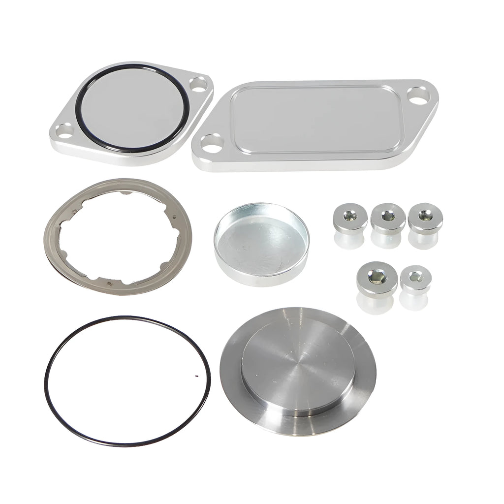 Silver aluminium alloy valve cover for automotive exhaust gas recirculation system replacement