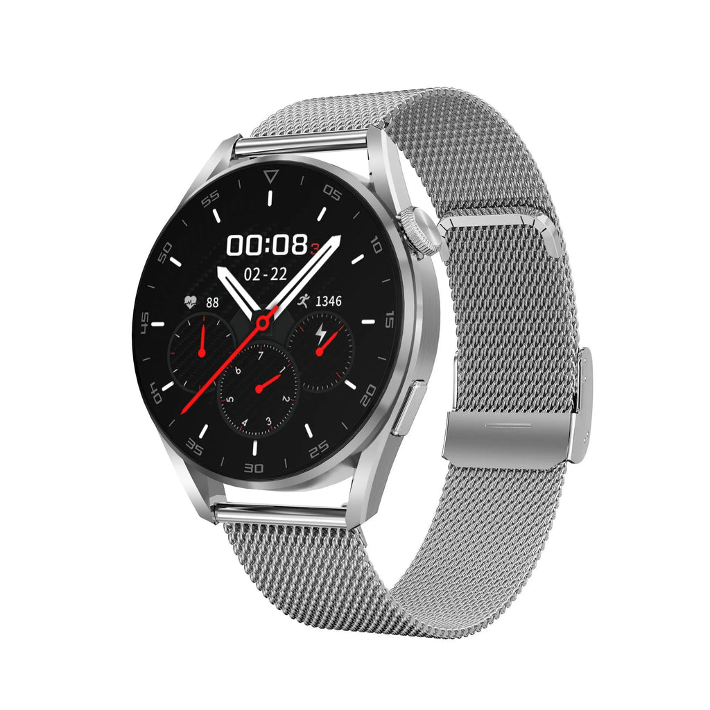 Bluetooth smart watch with call function and QR code scanning on wrist showing 1.3-inch IPS touchscreen display