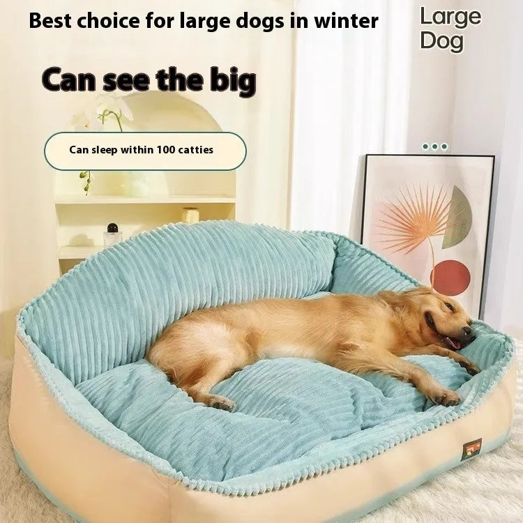 Morandi colour dog mat on sofa with removable washable cover in two size options