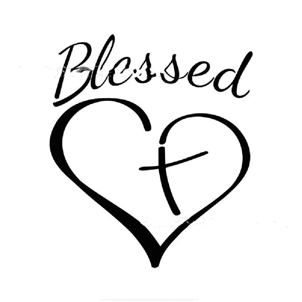 Faith Hope Love inspirational words inside a heart-shaped decorative sticker on a white background.
