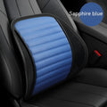 Leather waist support lumbar cushion for car seat or office chair in various colours.