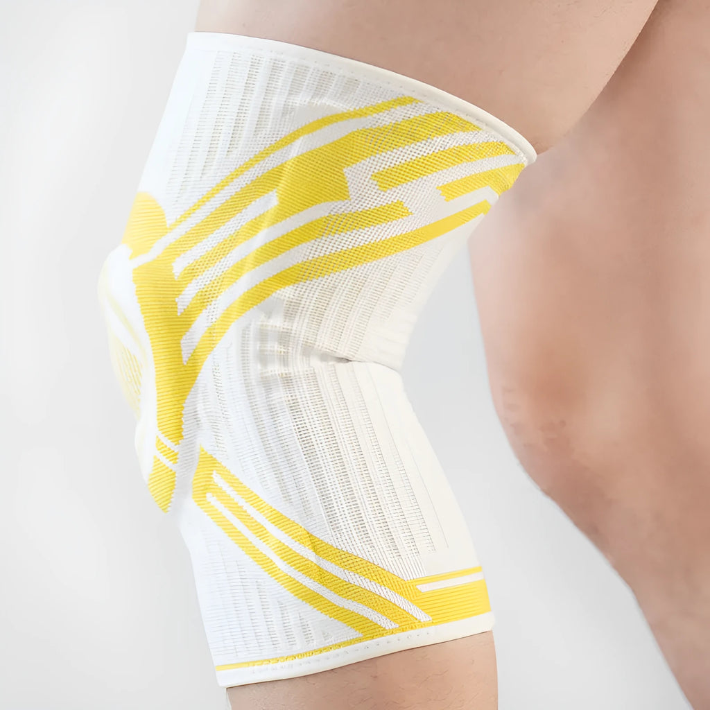 Adult cotton knee pads in blue colour with elastic design for basketball and sports protection