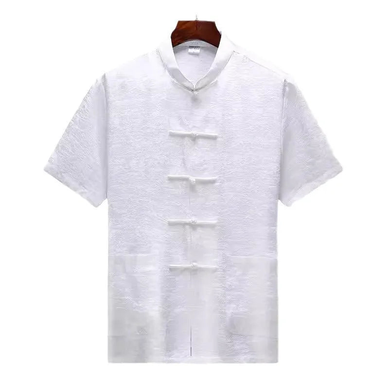 Men's traditional Chinese style Tang suit in mulberry silk with jacket and trousers