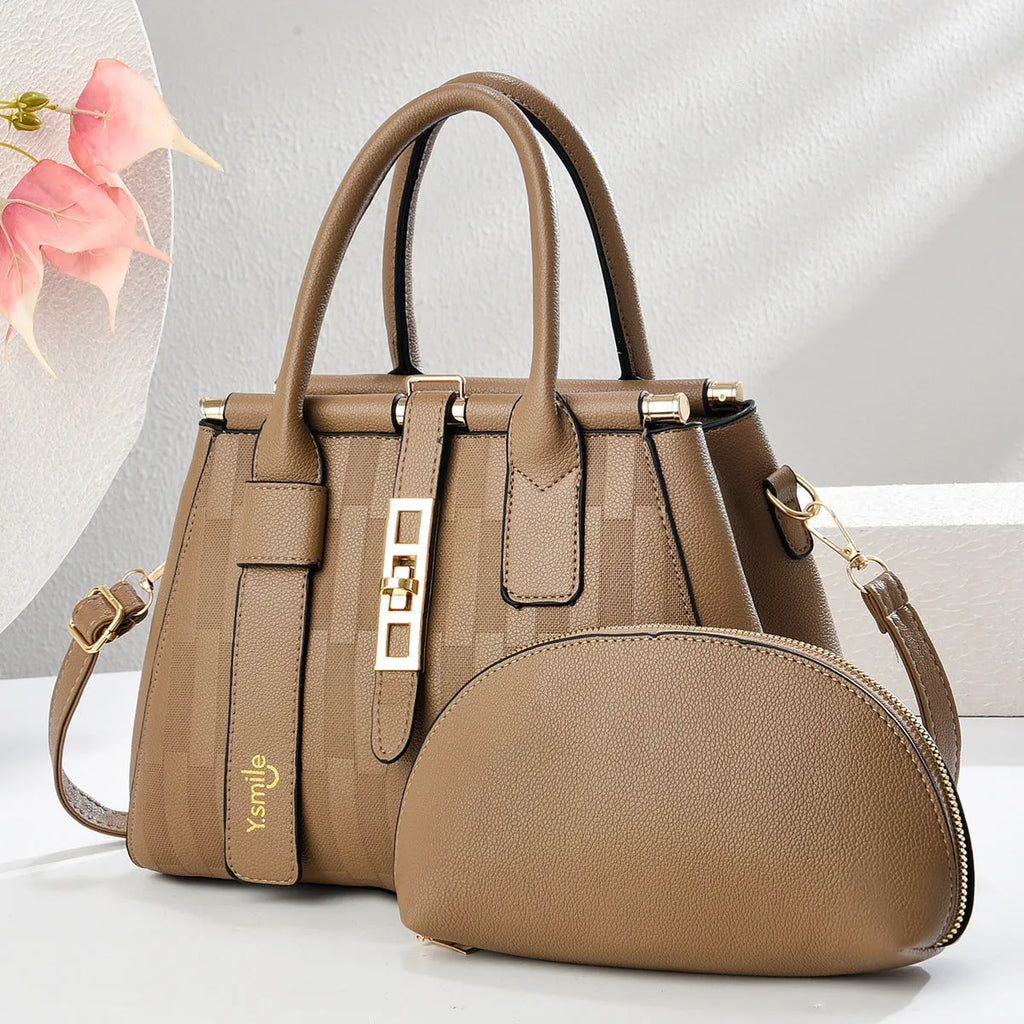 Round PU leather crossbody handbag with suitcase design in eight colour options