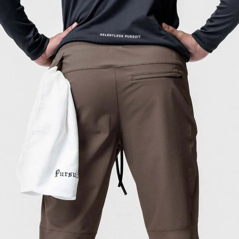 Men's quick-dry ankle-tied fitness pants in woodland camouflage colour option
