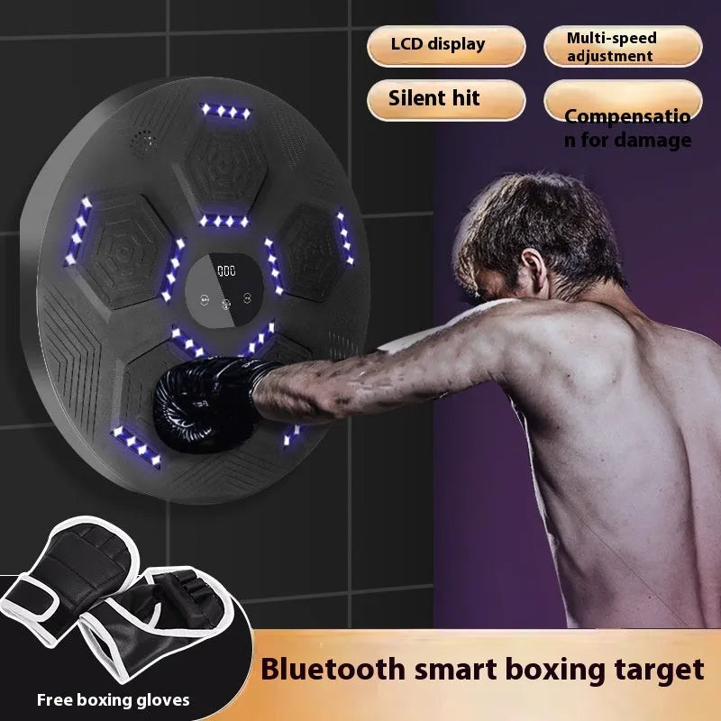 Black hanging boxing reaction target with smart music system for home fitness training