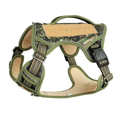 Tactical chest strap for search and rescue working dogs in Oxford cloth with camouflage colour options