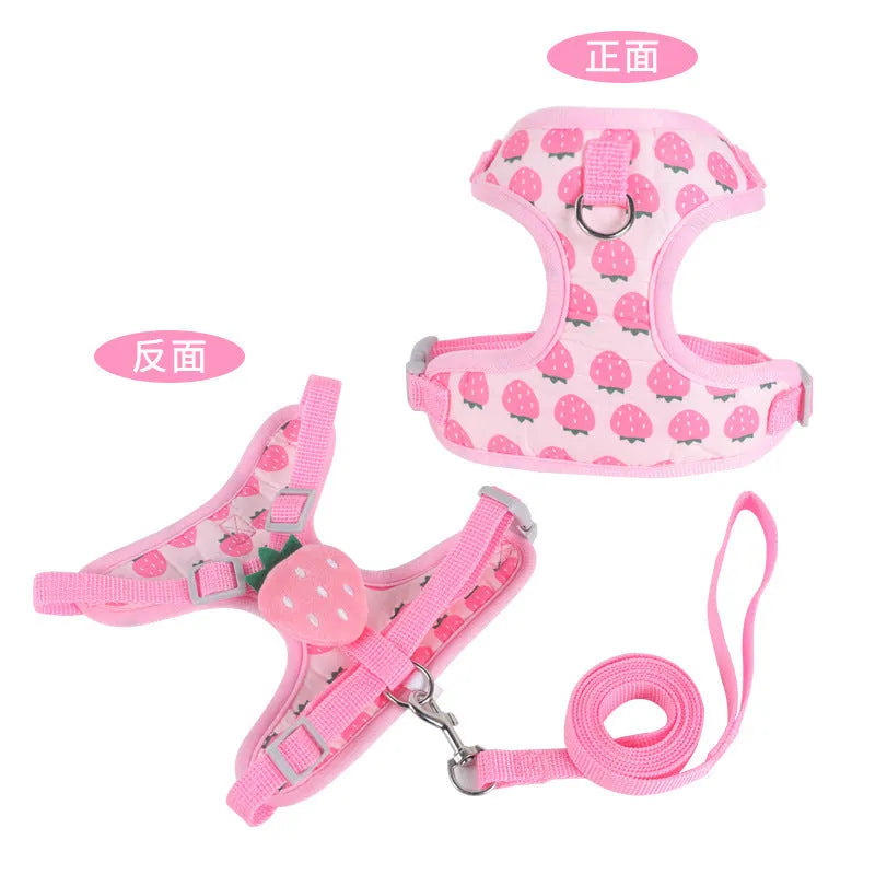 Reflective chest strap vest harness and lead for a small dog in avocado colour