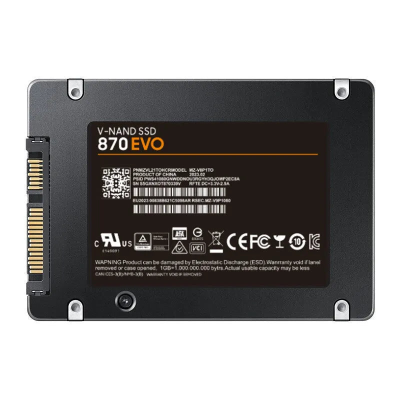 Samsung 870 EVO 2.5-inch SATA III internal solid state drive for storage upgrades.