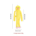 Large pink and yellow plush dog toy with squeaky rattle sounds for golden retrievers