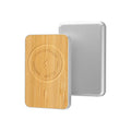 Khaki magnetic wireless charging bank with 5000mAh capacity and alloy case
