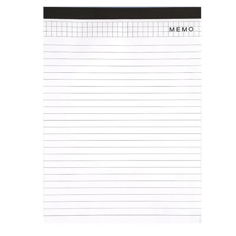 A4 tearable meeting notebook with grid design cover and wireless adhesive binding