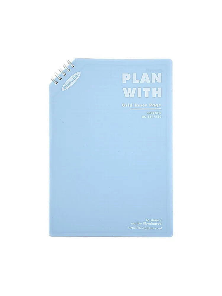 Oblique angle book series artsy ins style salt notebook in A5 and B5 sizes with white or blue covers