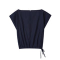 Women's linen blend suit with flounced sleeves and wide leg trousers for office wear