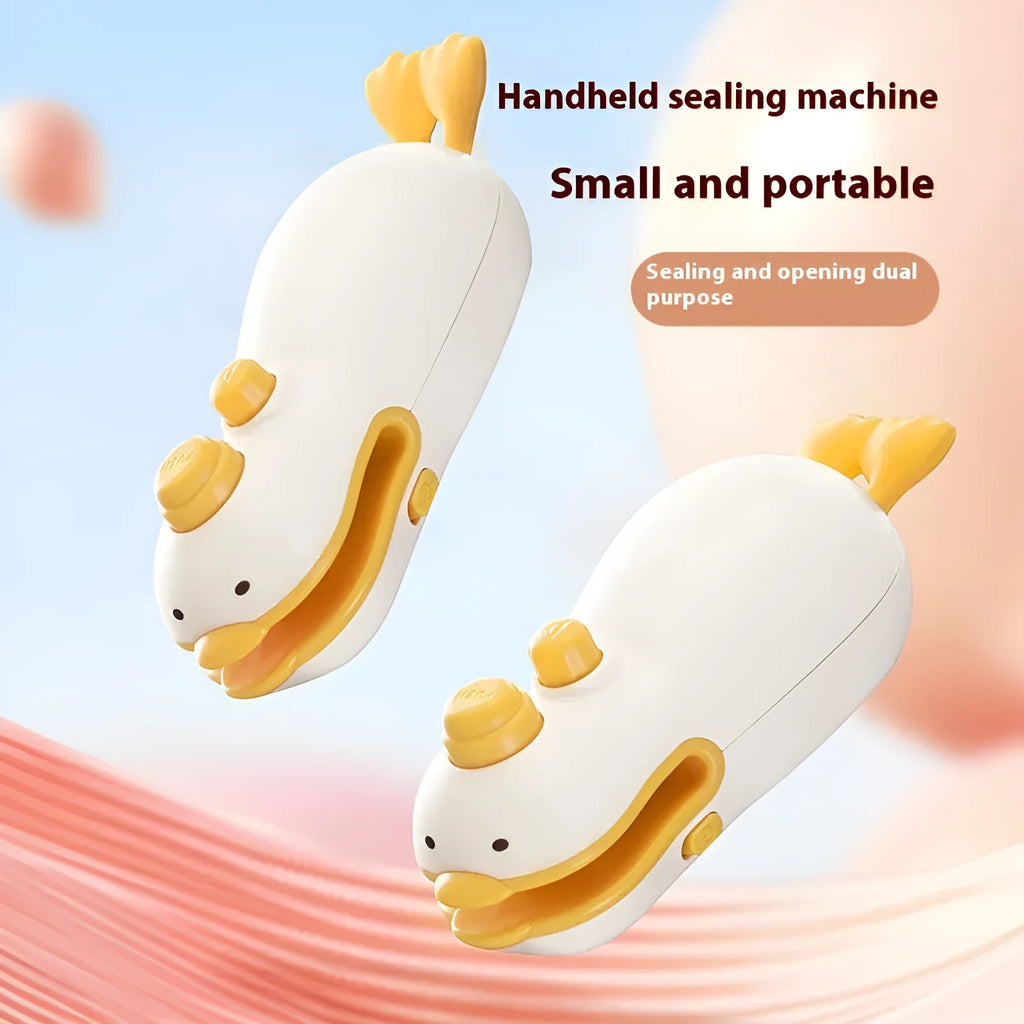 Small yellow duck rechargeable sealing machine with animal jacquard design