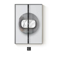 Abstract geometric pattern printed on a canvas wall art poster in a simple, modern style.
