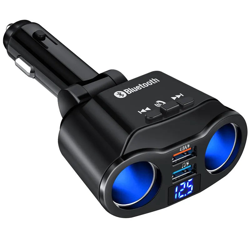 Car Bluetooth FM transmitter MP3 player with USB charging port for cigarette lighter socket