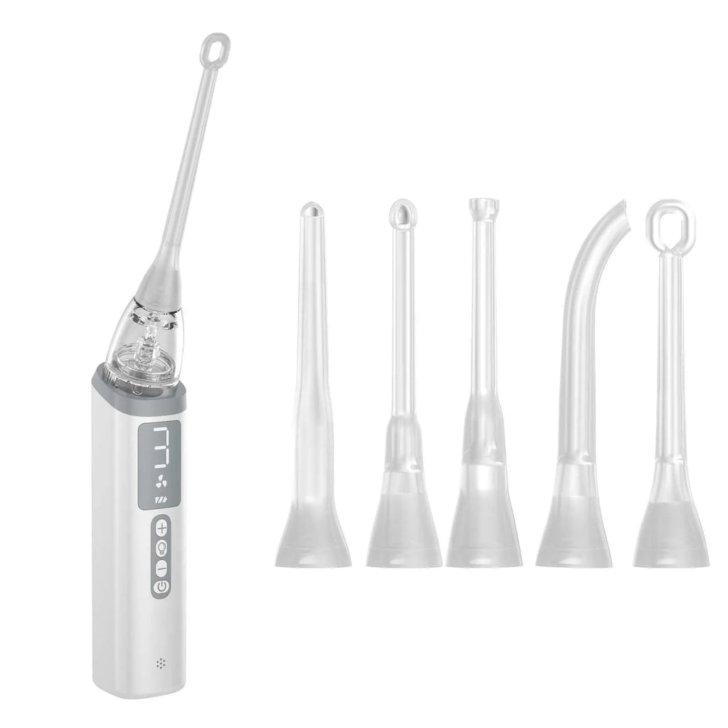 Milky white tonsil stone removal kit with multiple oral cleaning tools
