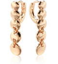 Gold retro long round circle woven copper dangle earrings pair