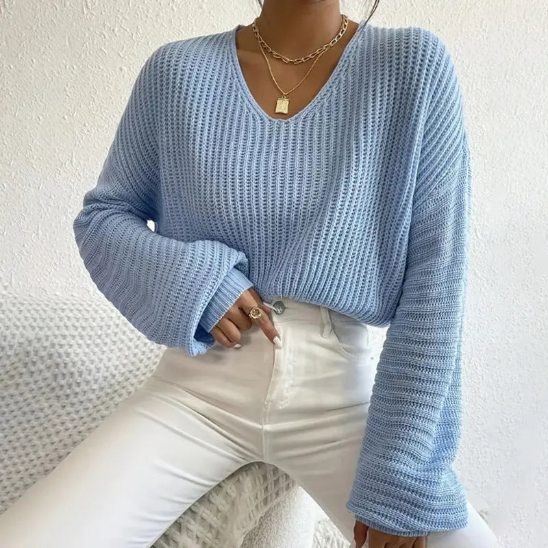 Women's solid colour polyester pullover top in black, pink, green, sky blue, or dark red with long sleeves