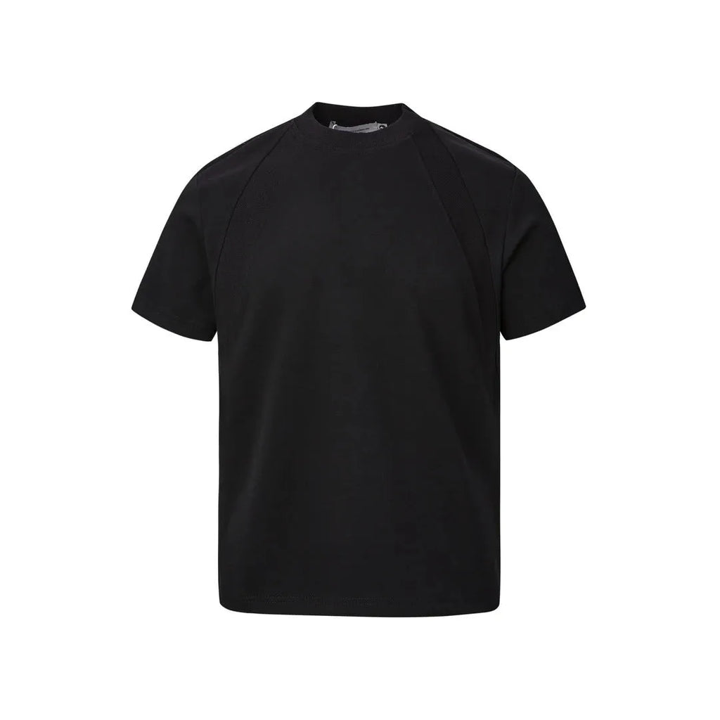 Women's loose fit short sleeve top with air layer stitching texture in polyester fabric