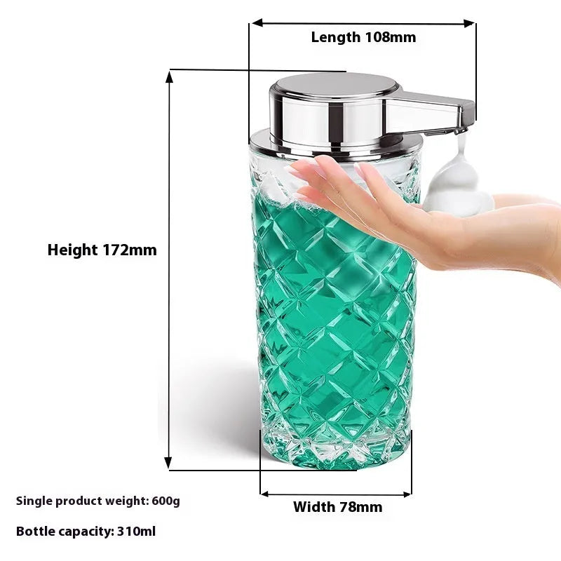 Silver automatic sensor soap dispenser with USB Type-C charging port