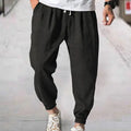 Men's casual cotton trousers with elastic ankle band in multiple colour options