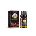 10ml glass bottle of chamomile essential oil for leg skin care and massage.