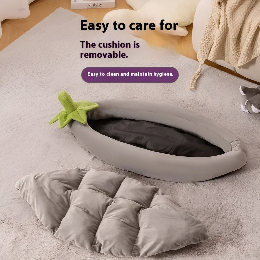 Universal washable dog mat with removable cloth cover in grey, shown in a large size on a floor.