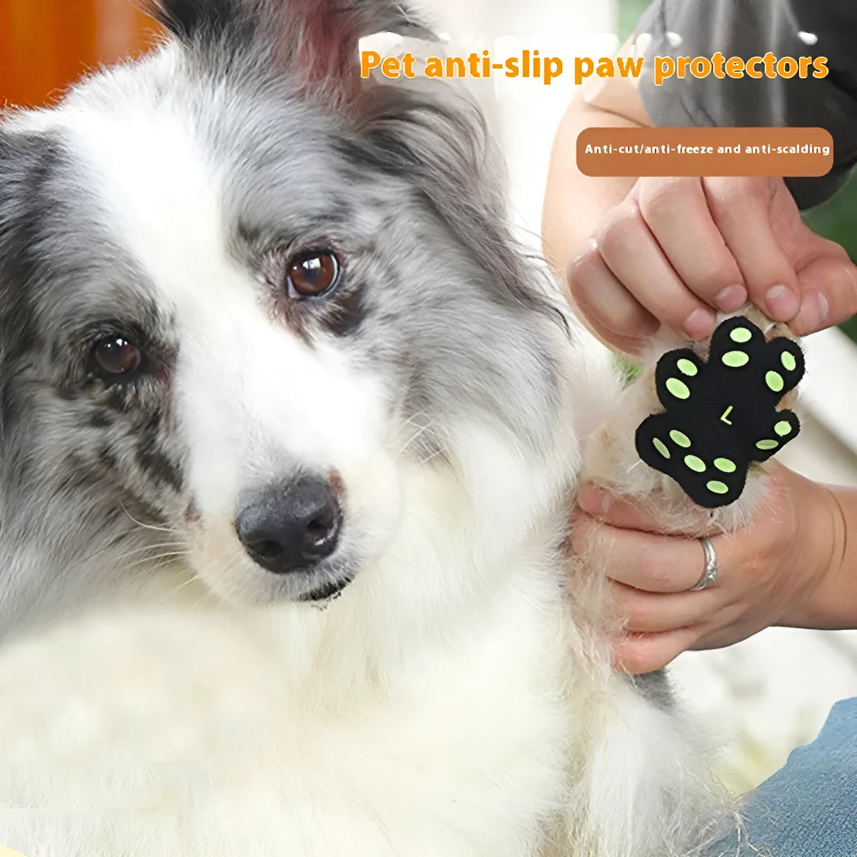 Breathable silicone cloth dog claw protection footstickers in S and M sizes