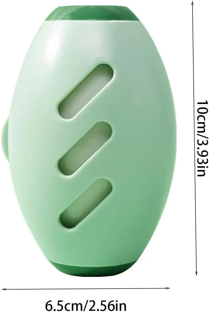 Four green and white washable reusable gel lint roller balls for portable pet hair removal.
