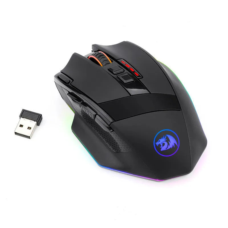 Redragon M801P black wireless gaming mouse with nine programmable buttons