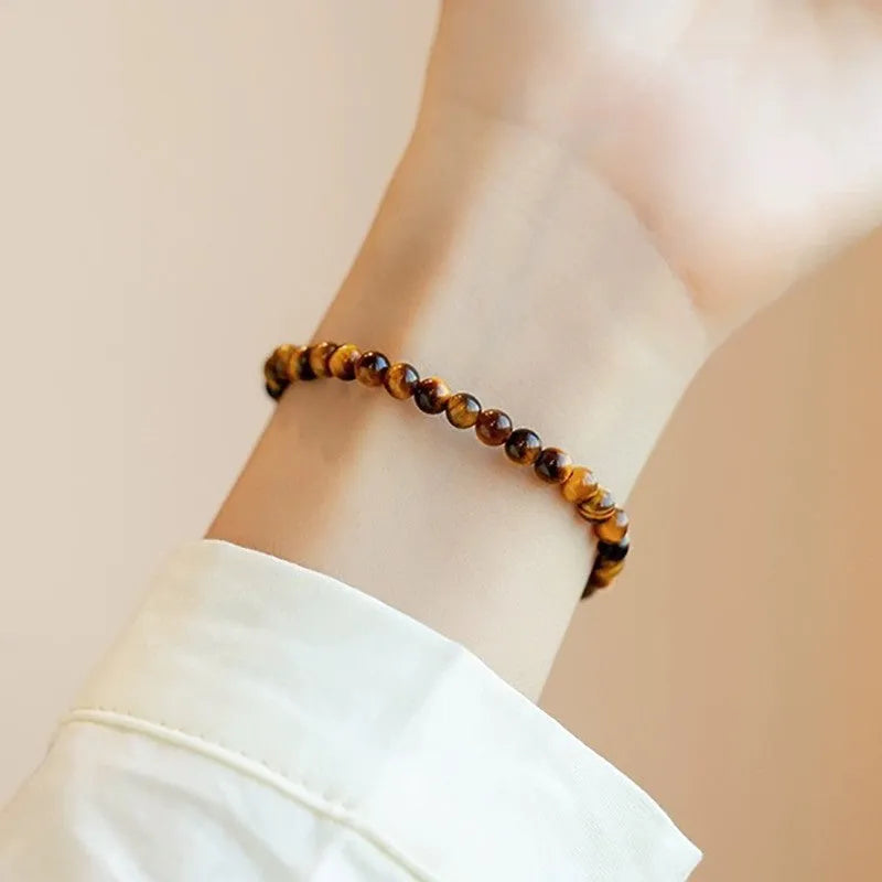 New Chinese style tigereye bracelet with geometric round beads