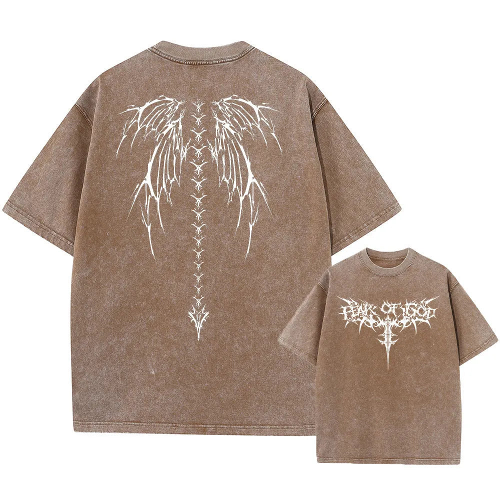 Men's oversized cotton T-shirt with drop shoulder sleeves in summer colours