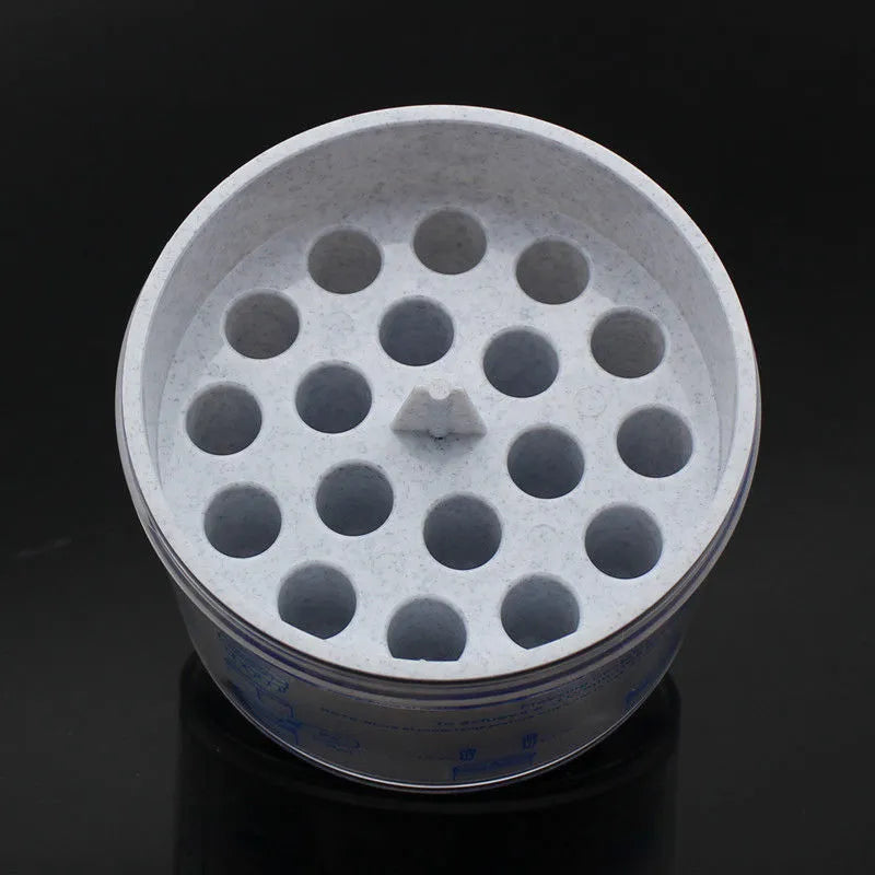 Orange metal iron block and blue plastic cover process cooling box for laboratory temperature control