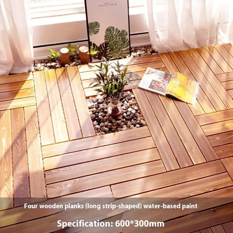 30x30cm camphor pine wood flooring tiles for indoor and outdoor balcony use