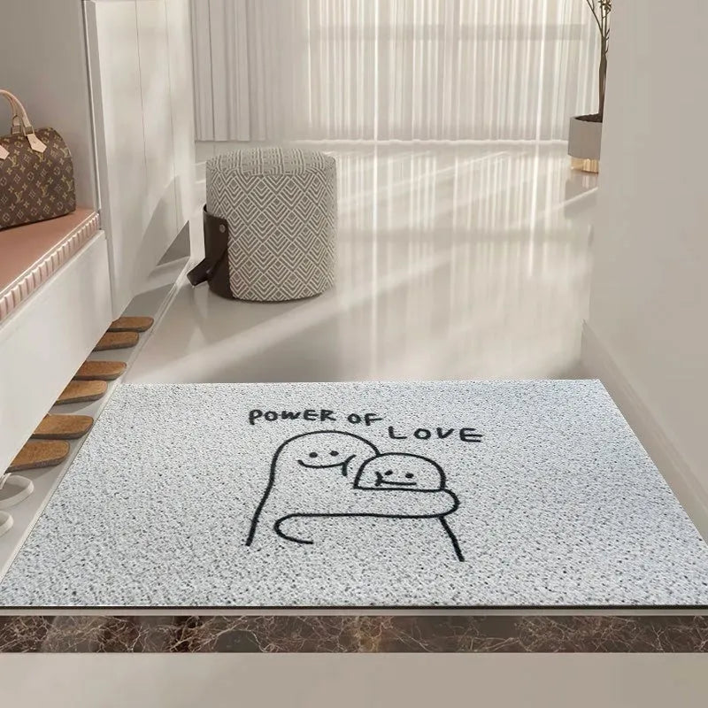 PVC floor mat with cartoon Mr. Big Nose face design in square shape
