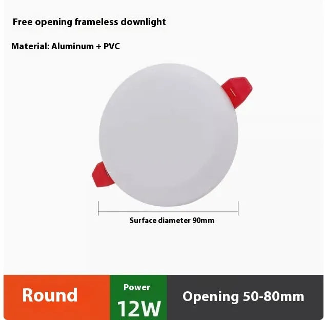Ultra-thin aluminium LED panel light with circular and square shape options for ceiling mounting