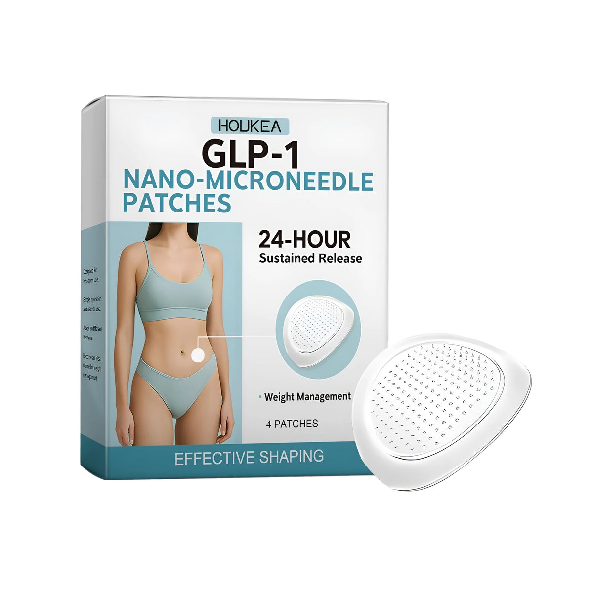 Four nano-microneedle patches for anti-wrinkle facial treatment with water-soluble gel technology