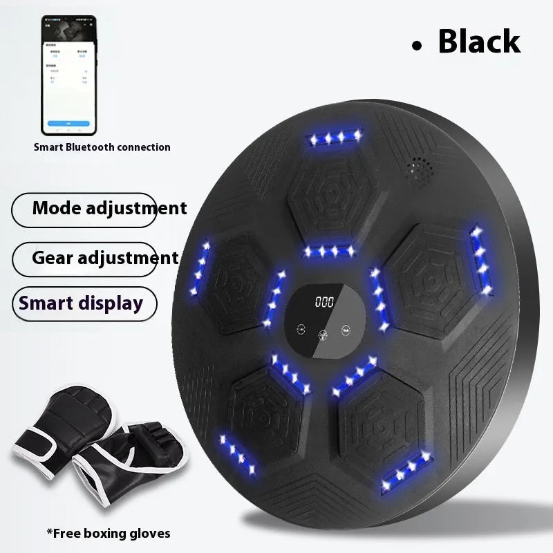 Black hanging boxing reaction target with smart music system for home fitness training
