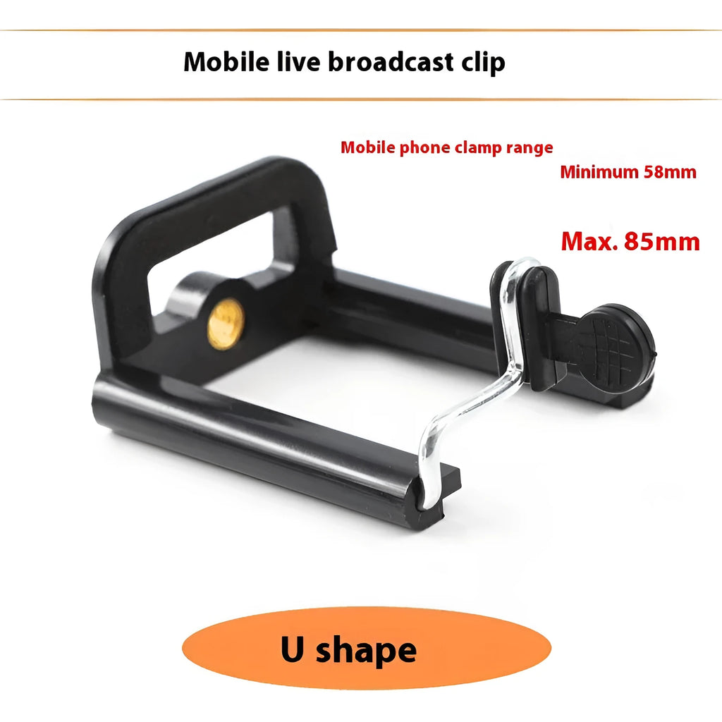 Black plastic mobile phone clip hose bracket for mounting phones during plumbing work
