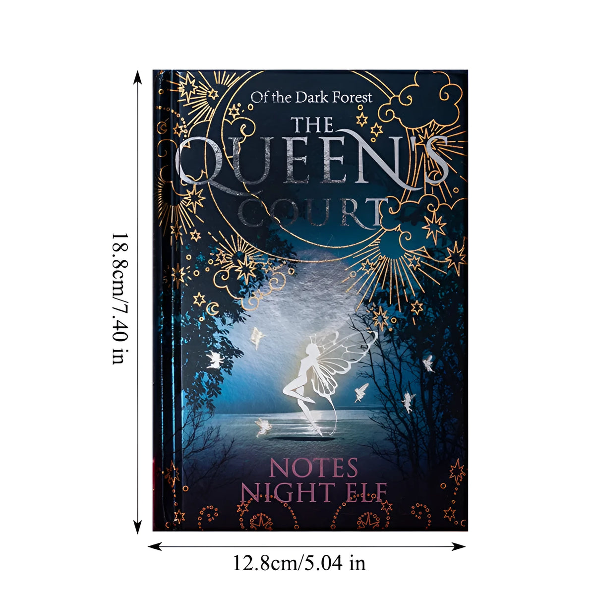 A5 luminous fluorescent hardcover notebook with retro night elves design and illustrated pages
