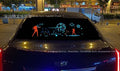 Car voice control rhythm lamp with 90cm electroluminescent panel showing music sync lighting patterns